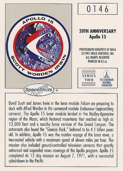 1990-92 Space Ventures Space Shots #0146 20th Anniversary - Apollo 15 Back
