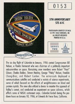 1990-92 Space Ventures Space Shots #0153 5th Anniversary - STS 61C Back