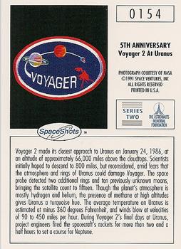 1990-92 Space Ventures Space Shots #0154 5th Anniversary - Voyager 2 At Uranus Back