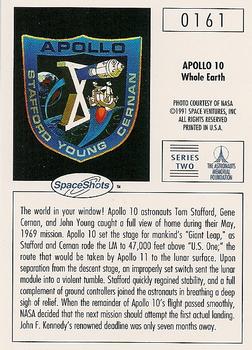 1990-92 Space Ventures Space Shots #0161 Apollo 10 - Whole Earth Back