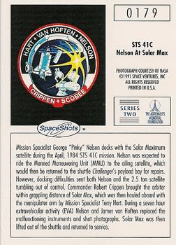 1990-92 Space Ventures Space Shots #0179 STS 41C - Nelson At Solar Max Back