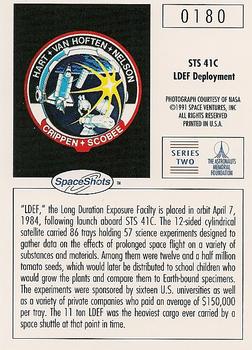 1990-92 Space Ventures Space Shots #0180 STS 41C - LDEF Deployment Back