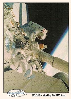 1990-92 Space Ventures Space Shots #0182 STS 51D - Working On RMS Arm Front