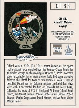 1990-92 Space Ventures Space Shots #0183 STS 51J - Atlantis' Maiden Voyage Back