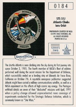 1990-92 Space Ventures Space Shots #0184 STS 51J - Atlantis Climbs Into Orbit Back