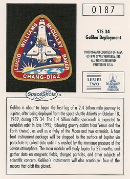 1990-92 Space Ventures Space Shots #0187 STS 34 - Galileo Deployment Back