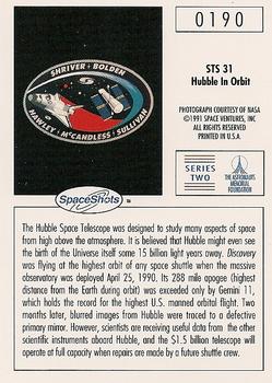 1990-92 Space Ventures Space Shots #0190 STS 31 - Hubble In Orbit Back