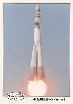 1990-92 Space Ventures Space Shots #0239 Gagarin Launch - Vostok 1 Front
