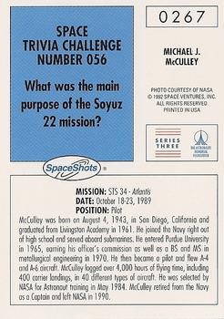 1990-92 Space Ventures Space Shots #0267 Michael J. McCulley Back