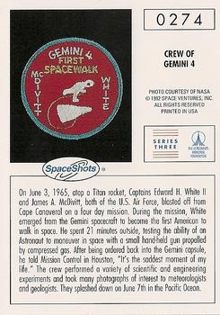 1990-92 Space Ventures Space Shots #0274 Crew of Gemini 4 Back