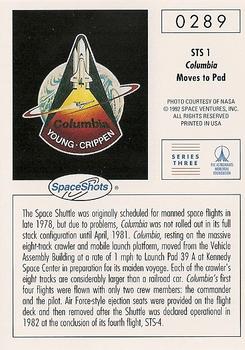 1990-92 Space Ventures Space Shots #0289 STS 1 - Columbia Moves to Pad Back