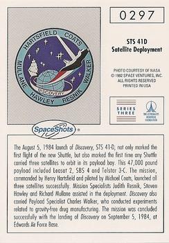 1990-92 Space Ventures Space Shots #0297 STS 41D - Satellite Deployment Back