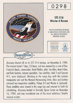 1990-92 Space Ventures Space Shots #0298 STS 51A - Westar 6 Rescue Back