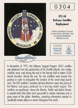 1990-92 Space Ventures Space Shots #0304 STS 44 - Defense Satellite Deployment Back