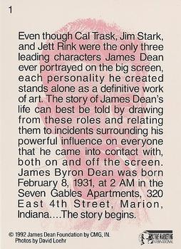 1992 Active Marketing The James Dean Collection #1 Even though Cal Trask, Jim Stark, and Jett Rink… Back