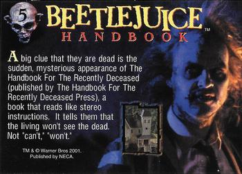 2001 NECA Beetlejuice #5 Handbook Back