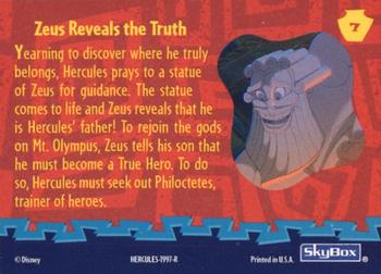 1997 Skybox Disney Hercules #7 Zeus Reveals the Truth Back