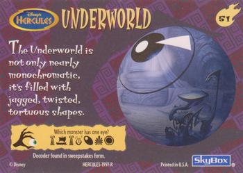 1997 Skybox Disney Hercules #51 Underworld ... The Underworld is not on Back