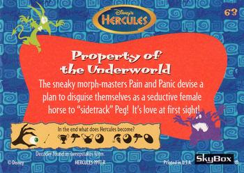 1997 Skybox Disney Hercules #63 Property of the Underworld Back