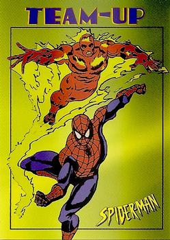 1997 Fleer Spider-Man #47 Spider-Man & Human Torch Front