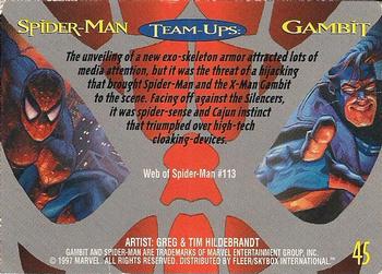 1997 Fleer Spider-Man International #45 Gambit Back