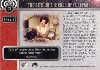 1997 SkyBox Star Trek Original Series 1 #83 EP28.2   The City on the Edge of Forever Back