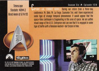 1997 SkyBox Star Trek: The Next Generation Season 6 #610 Timescape Back