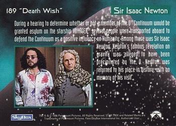 1997 SkyBox Star Trek: Voyager Season 2 #189 Sir Isaac Newton Back