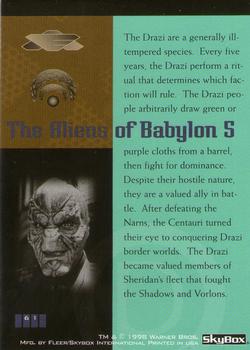1998 Fleer Babylon 5 Season 4 #61 Drazi Back