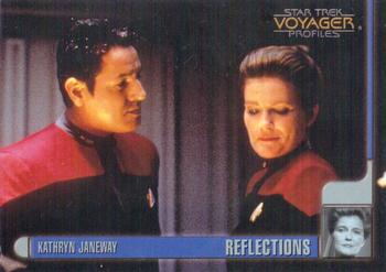 1998 SkyBox Star Trek Voyager Profiles #08 Kathryn Janeway - Reflections - Chakotay Front