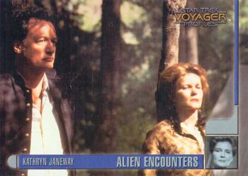 1998 SkyBox Star Trek Voyager Profiles #09 Kathryn Janeway - Alien Encounter - Q Front