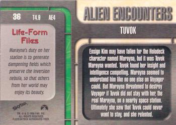 1998 SkyBox Star Trek Voyager Profiles #36 Tuvok - Alien Encounter - Marayna Back