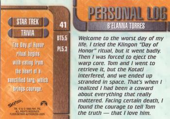 1998 SkyBox Star Trek Voyager Profiles #41 B'Elanna Torres - Personal Log - BT5.5 Back