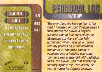 1998 SkyBox Star Trek Voyager Profiles #48 Harry Kim - Personal Log - HK6.3 Back