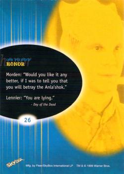 1999 SkyBox Babylon 5: Profiles #26 One Pledged Honor Back