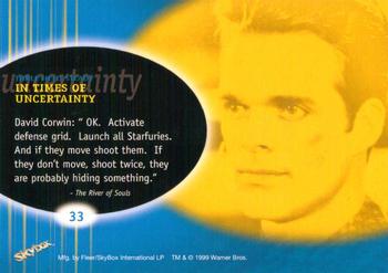 1999 SkyBox Babylon 5: Profiles #33 Three Held Steady In Times of Uncertainty Back