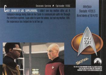 1999 SkyBox Star Trek: The Next Generation Season 7 #654 Interface Back
