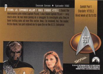 1999 SkyBox Star Trek: The Next Generation Season 7 #657 Gambit Part I Back
