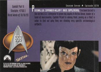 1999 SkyBox Star Trek: The Next Generation Season 7 #658 Gambit Part II Back