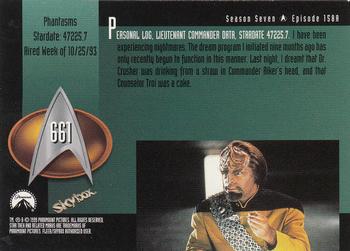 1999 SkyBox Star Trek: The Next Generation Season 7 #661 Phantasms Back