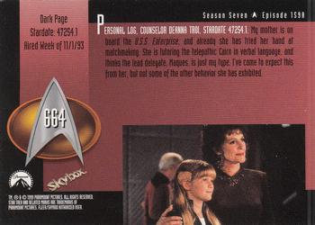 1999 SkyBox Star Trek: The Next Generation Season 7 #664 Dark Page Back