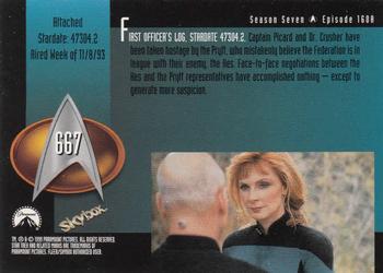 1999 SkyBox Star Trek: The Next Generation Season 7 #667 Attached Back