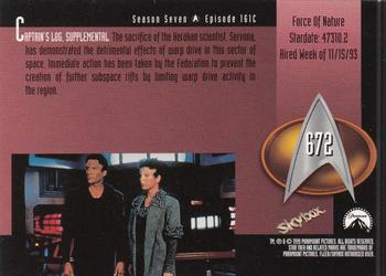 1999 SkyBox Star Trek: The Next Generation Season 7 #672 Force Of Nature Back