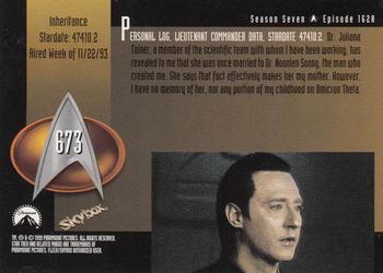 1999 SkyBox Star Trek: The Next Generation Season 7 #673 Inheritance Back