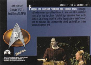 1999 SkyBox Star Trek: The Next Generation Season 7 #691 Thine Own Self Back