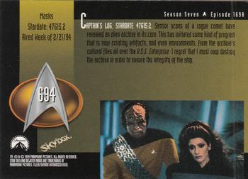 1999 SkyBox Star Trek: The Next Generation Season 7 #694 Masks Back