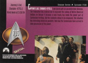 1999 SkyBox Star Trek: The Next Generation Season 7 #703 Journey's End Back