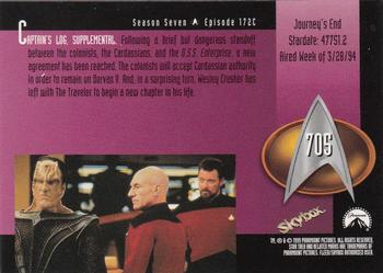 1999 SkyBox Star Trek: The Next Generation Season 7 #705 Journey's End Back