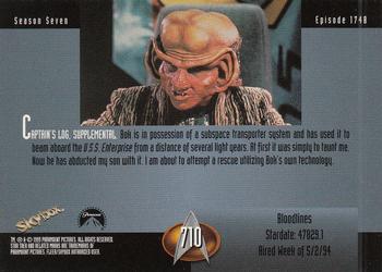 1999 SkyBox Star Trek: The Next Generation Season 7 #710 Bloodlines Back