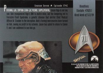 1999 SkyBox Star Trek: The Next Generation Season 7 #711 Bloodlines Back